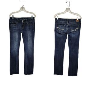 AE American Eagle Blue Artist Low Rise Stretch Bootcut Denim Jeans Size 4R
